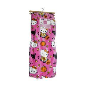 Hello Kitty Throw Blanket Throw Pink Halloween Black Cat Candy Corn Pumpkin NWT